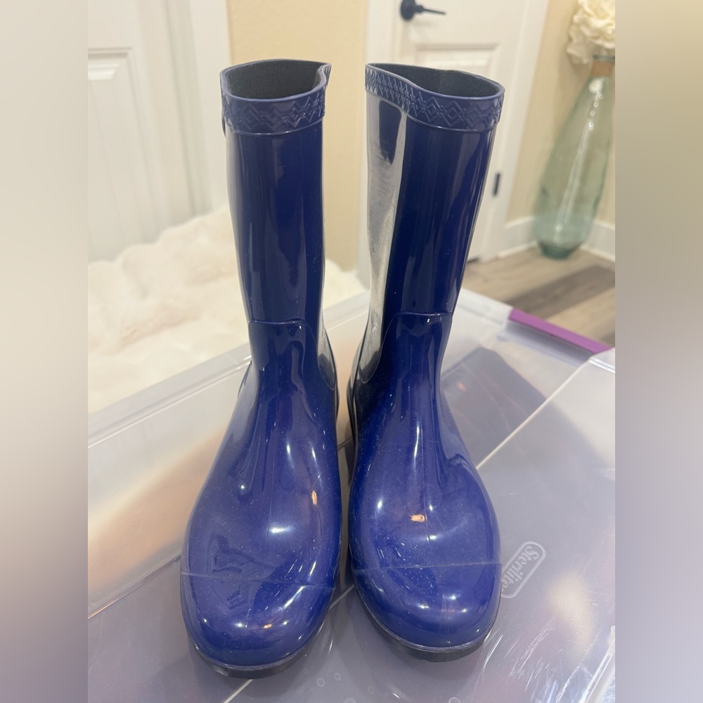 UGG Black and Blue Rain Boots